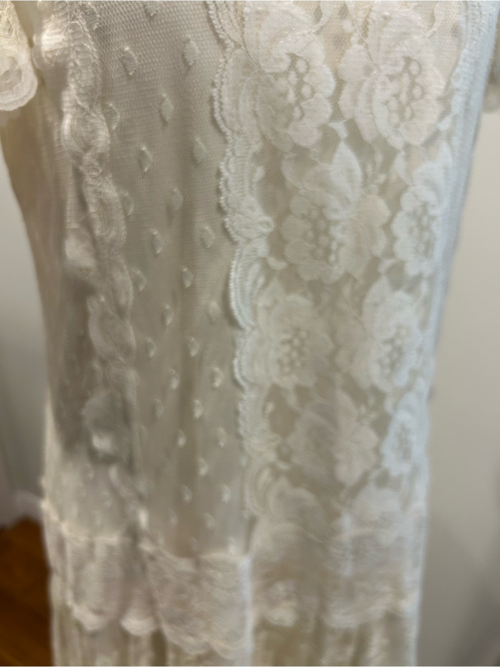 Vintage 1980s JCPenney Ivory Lace Dress - Picture 9 of 10